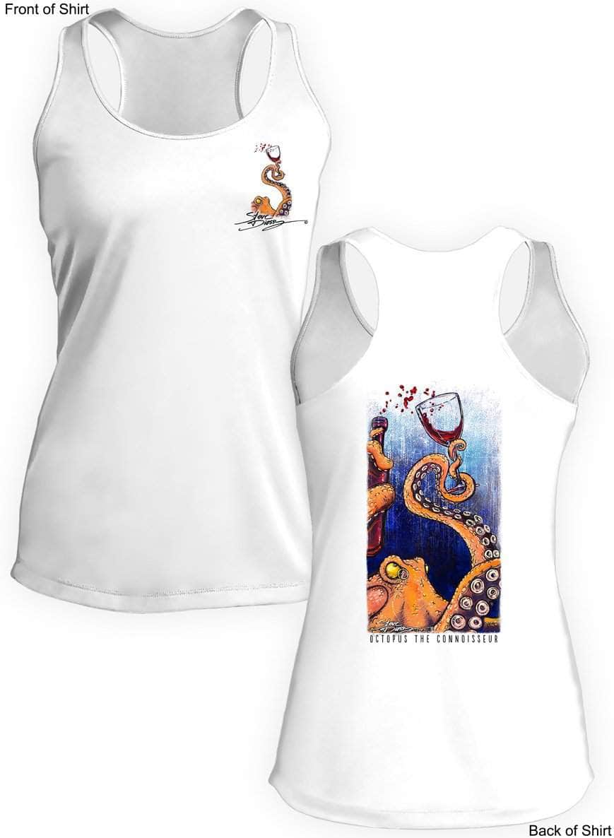 Octopus the Connoisseur- Ladies Racerback Tank-100% Polyester